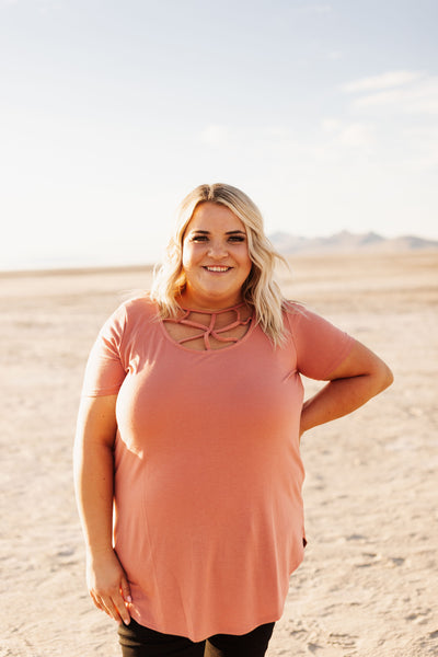Mauve Pink Criss Cross Top