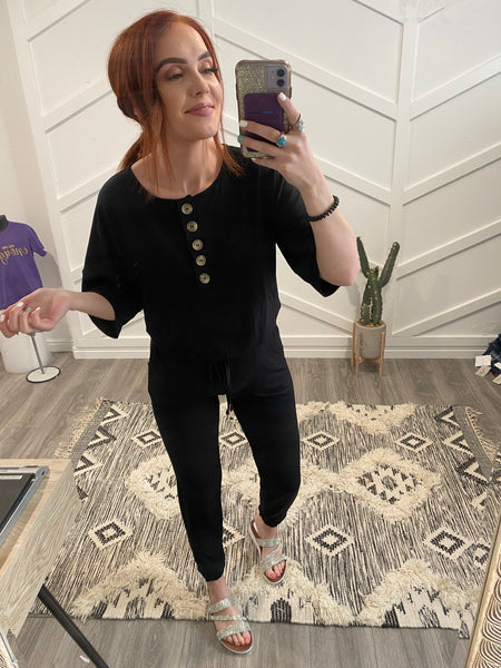 Black Jumpsuit with jogger bottoms