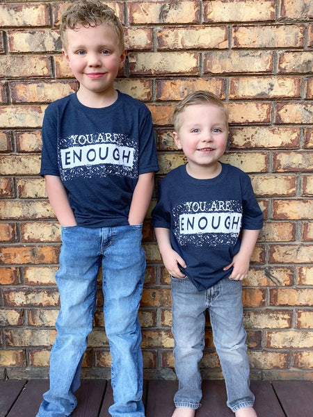 Kids Navy Gender Neutral You are Enough shirts