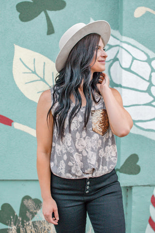 The Rose - Floral Glitter Top
