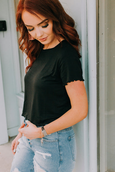 The Perfect Basic black Crop Top