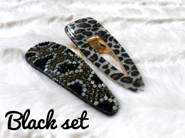 Leopard print hair clip sets