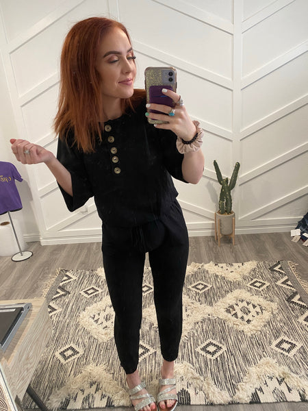Black Jumpsuit with jogger bottoms