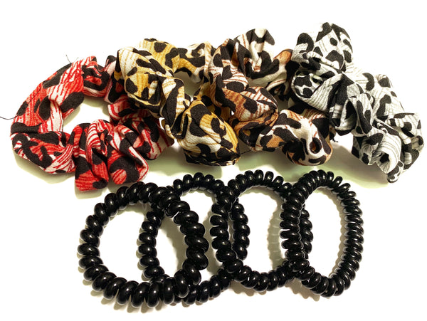 Children’s Mini leopard scrunchies and coil set.