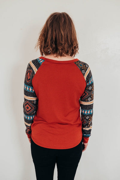 Rust Aztec Top