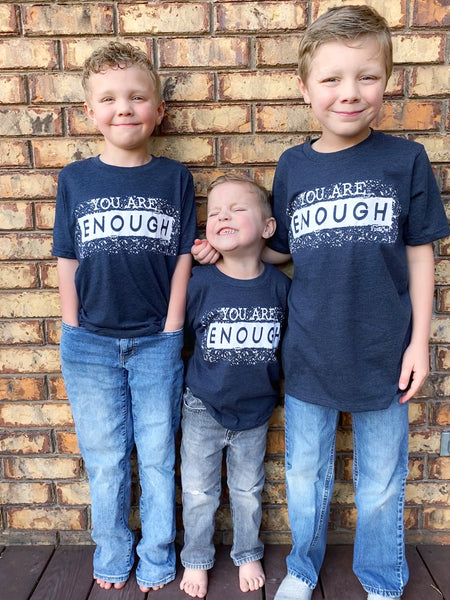 Kids Navy Gender Neutral You are Enough shirts