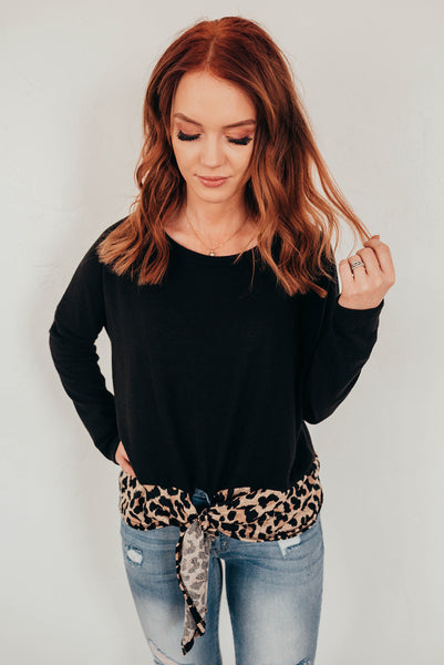 Leopard Knot Top