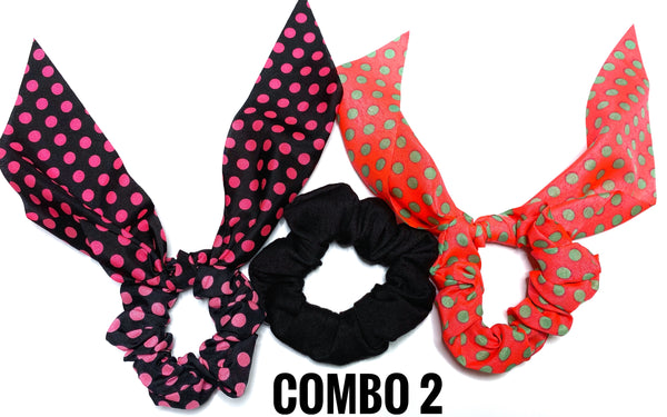 Neon bow scrunchy sets