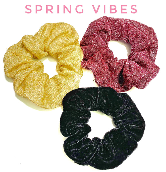 Sparkle scrunchies set of 3