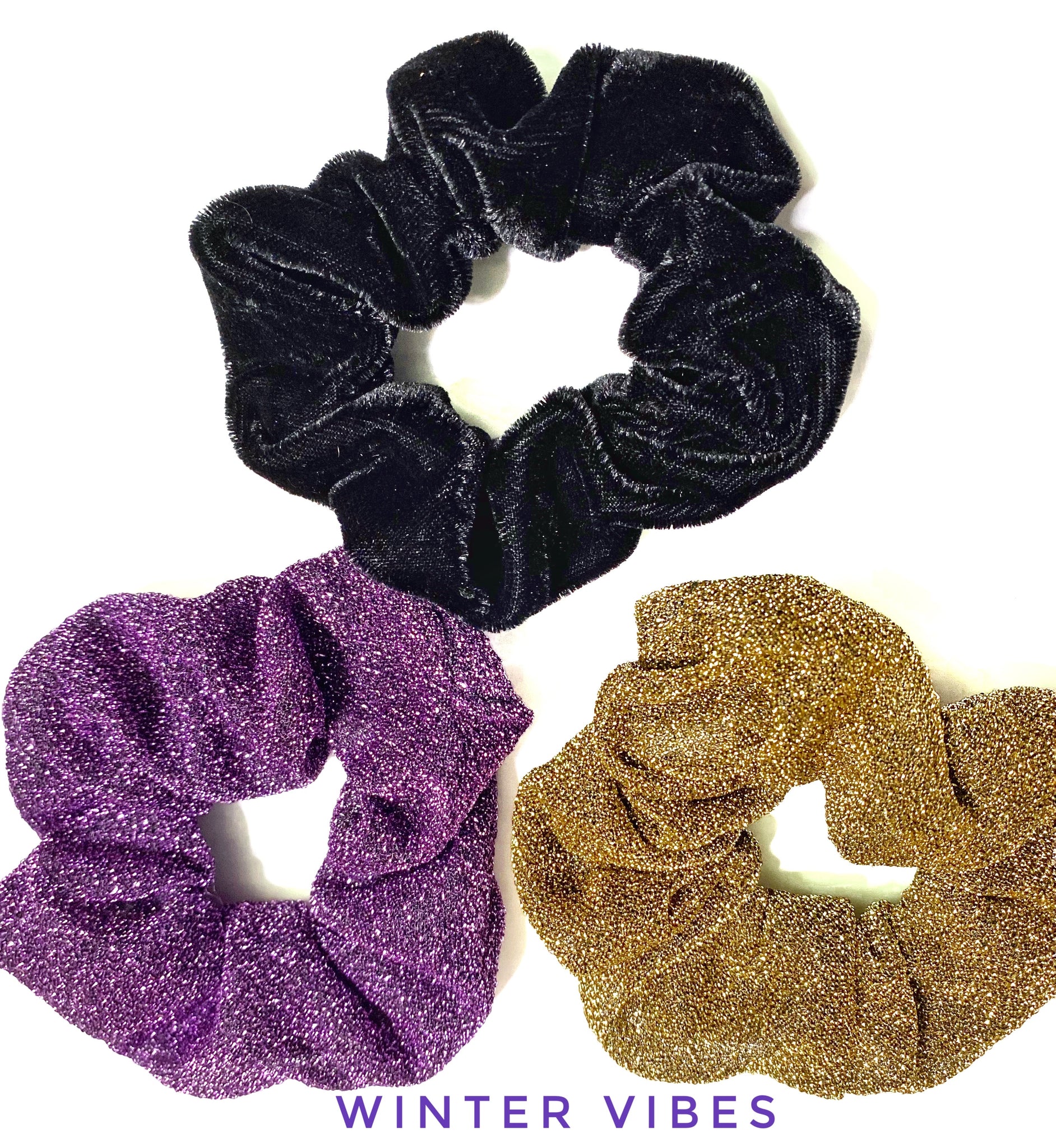Sparkle scrunchies set of 3